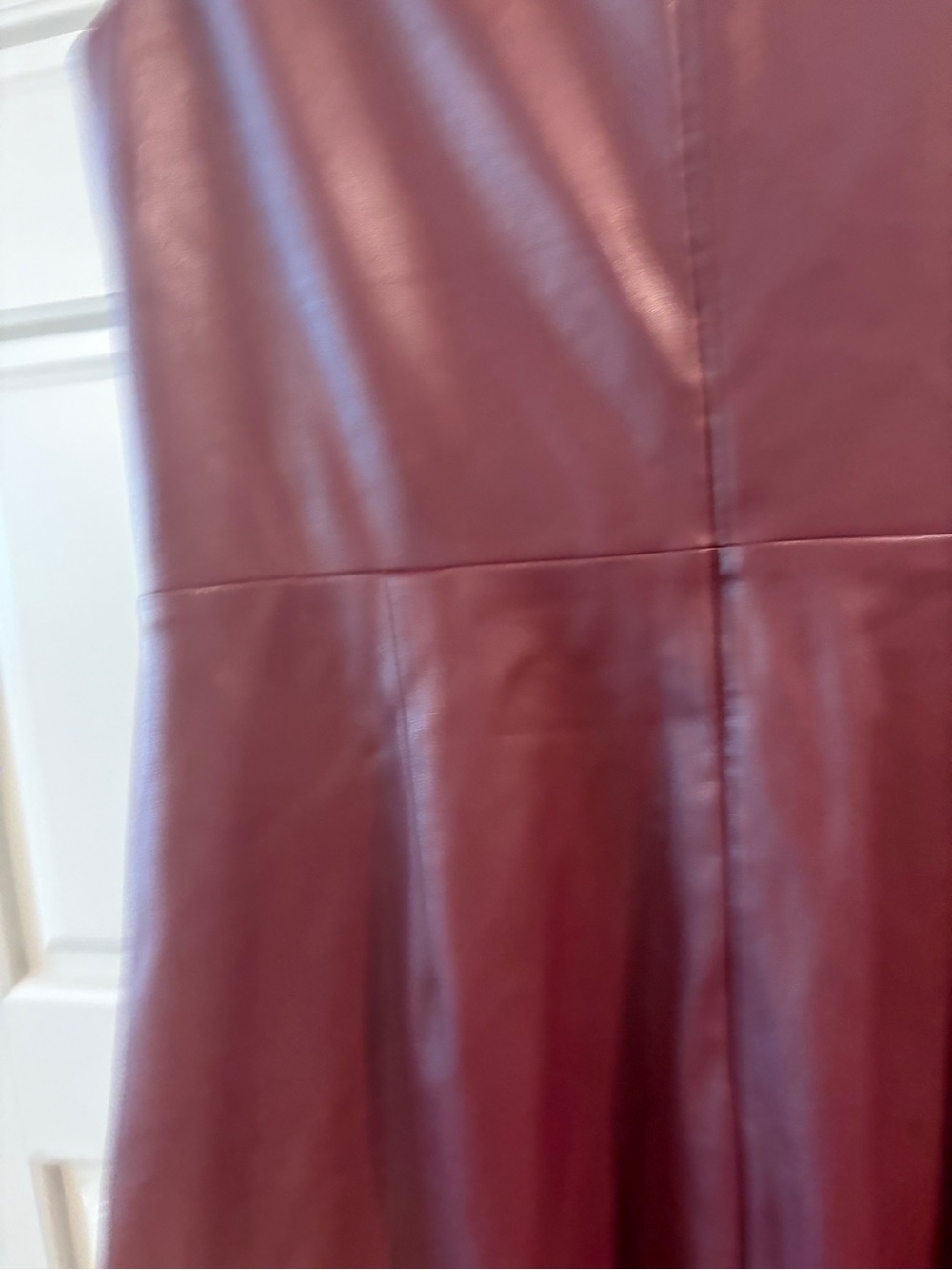 Jonathan Simkhai Toni Faux Leather Cutout Sleeveless Midi Dress in Mulberry Red - Picture 14 of 16